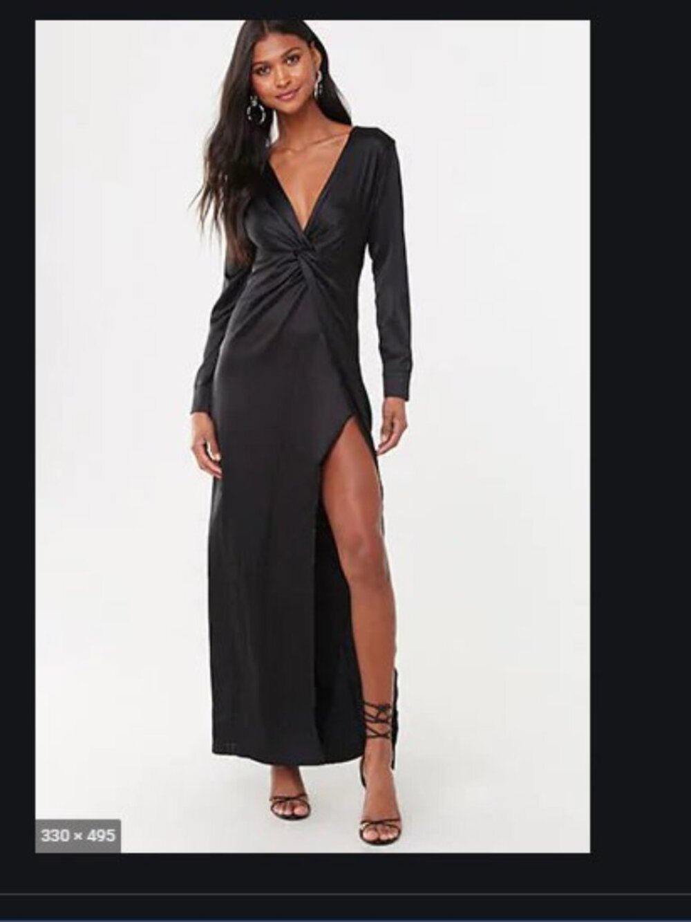 Forever 21 Black Plunging Maxi Dress Small S
